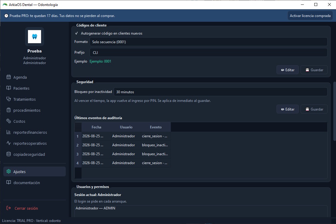 Configuración de seguridad